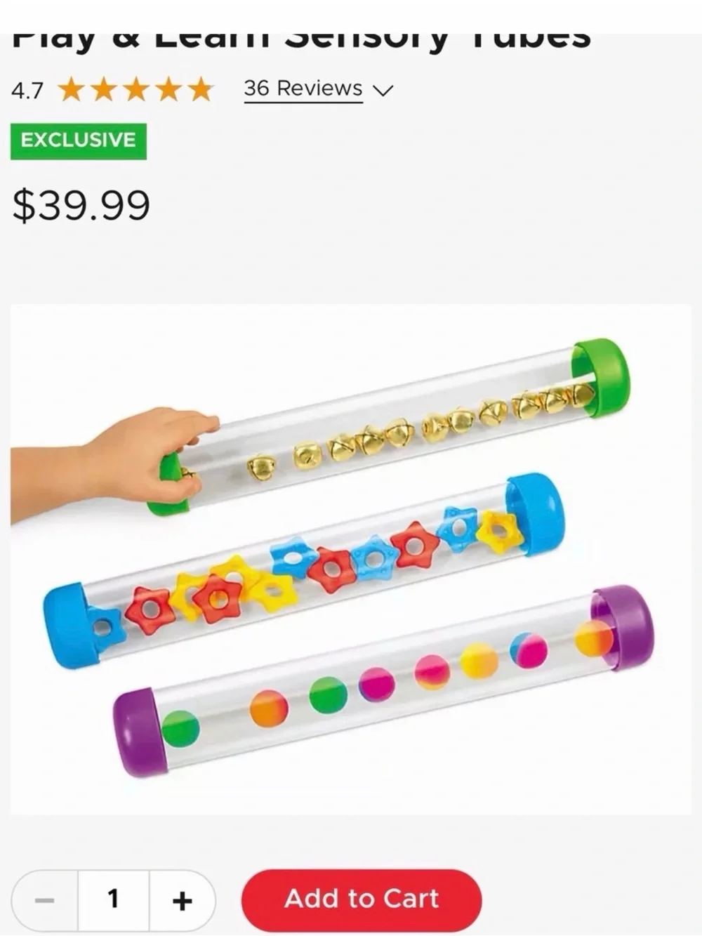 Lakeshore Learn & Play Sensory Tubes - Purple, Blue, Green